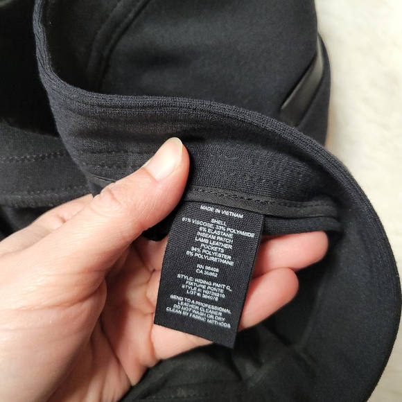 Theory Riding Pants C Fixture Ponte Black Leather Trim Casual Equestrian Women 4 - Picture 7 of 8